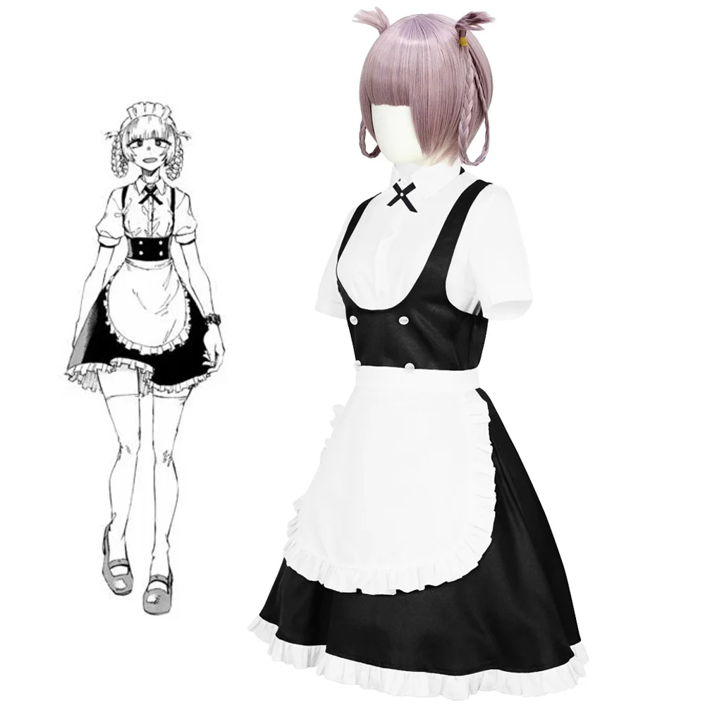 

New Anime Yofukashi No Uta Cosplay Nazuna Nanakusa Black White Maid Dress Cosplay Costume Apron Dress Halloween Costumes