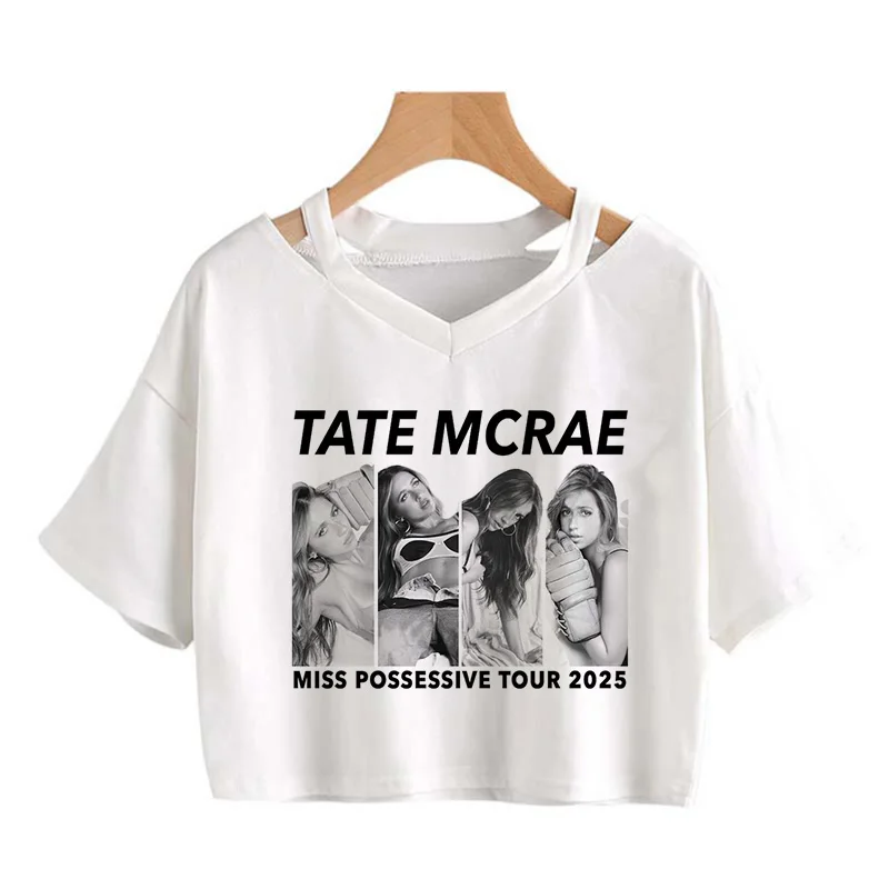 Укороченные топы Singer Tate McRae для женщин готическая футболка Manger уличная