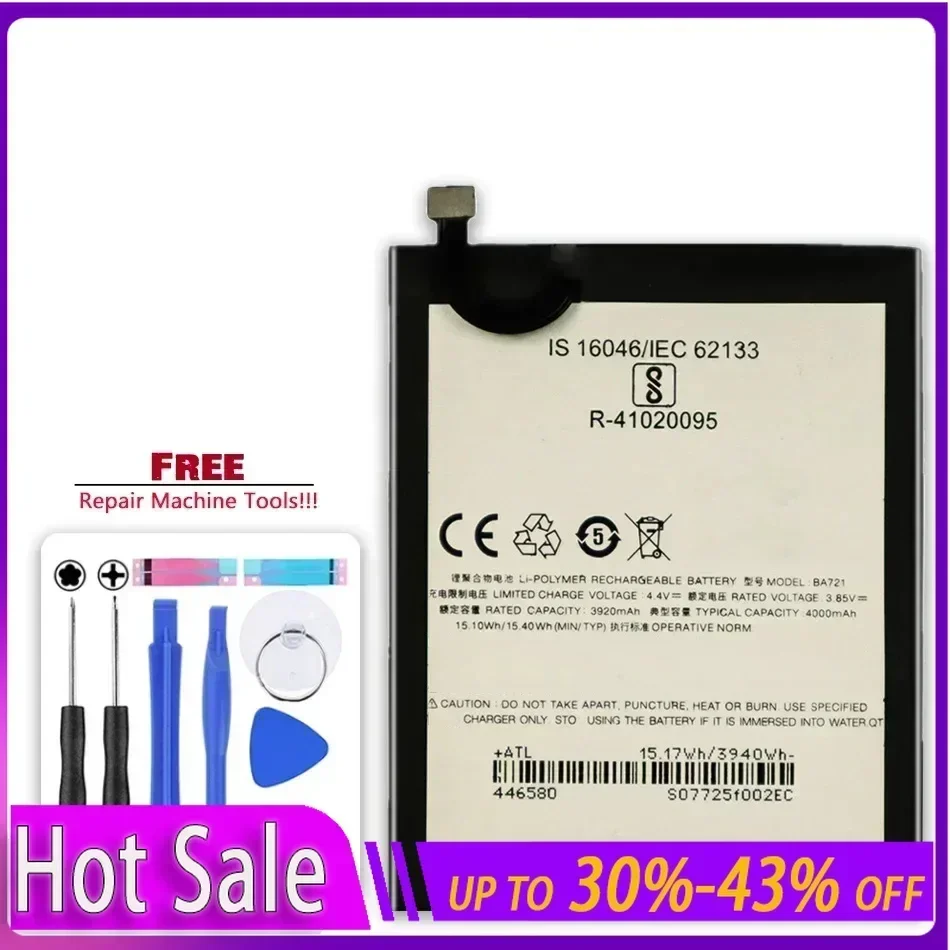 Аккумулятор BA721 4000 Ач для Meizu M6 Note Note6 M721H M721L M721Q аккумуляторы на складе + гарантия