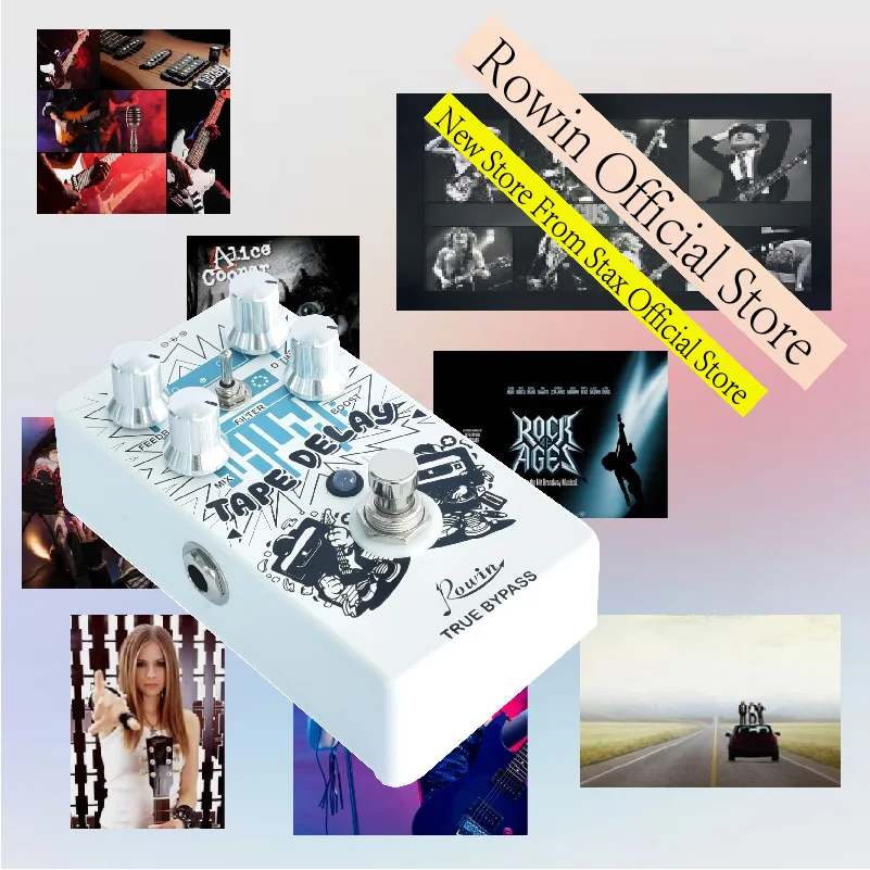 Rowin RE-01 Tape Delay Guitar Effect Pedal Combined With Delay And Bass Effects Wide Range Delay Adjustment And Make Real Bass