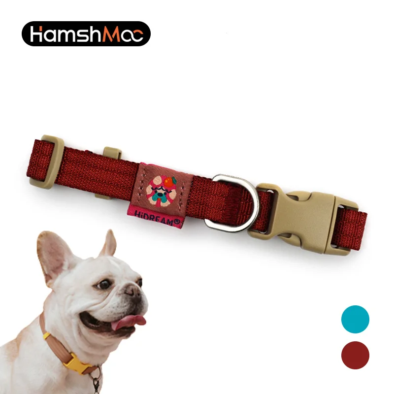 

HamshMoc Cartoon Embroidery Dog Collar Soft Adjustable Creative Nylon Pet Collar Durable Comfortable for Dogs Outdoor Travel