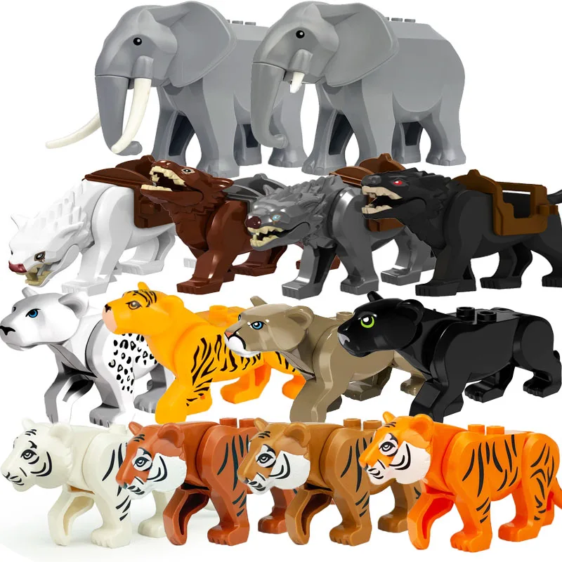Cartoon Animals Jungle Beast Tiger Lion Bear Wolf 