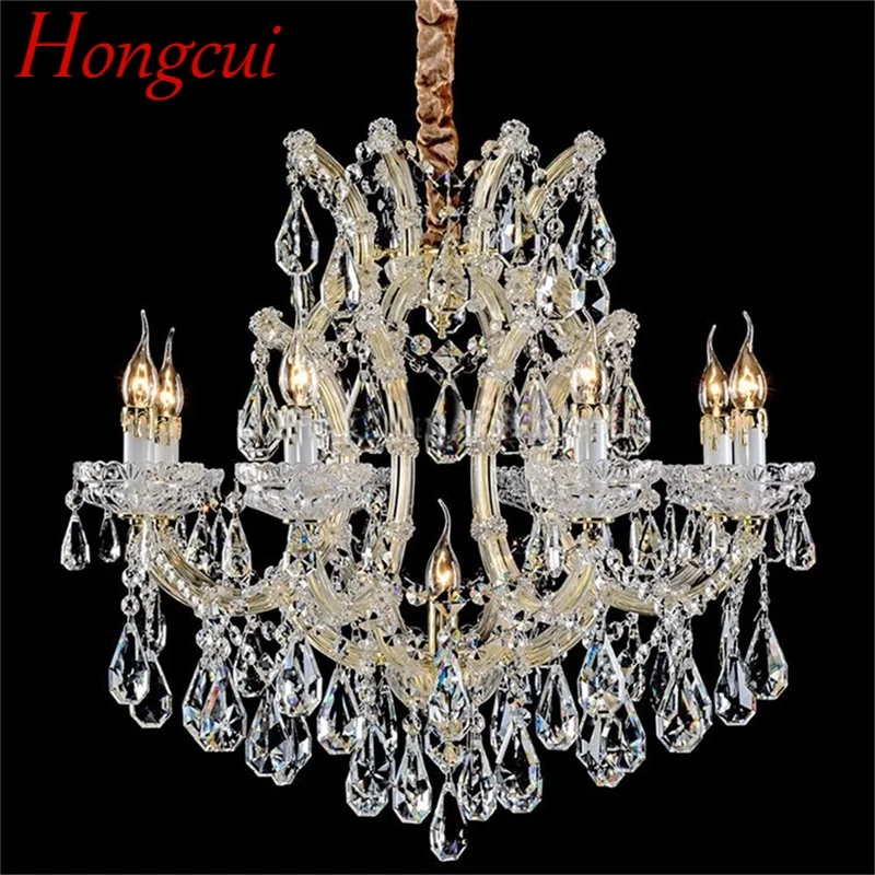 

Hongcui европейский стиль люстра лампа Роскошные светодиодные свечи подвесные осветительные приборы для украшения дома Вилла зал