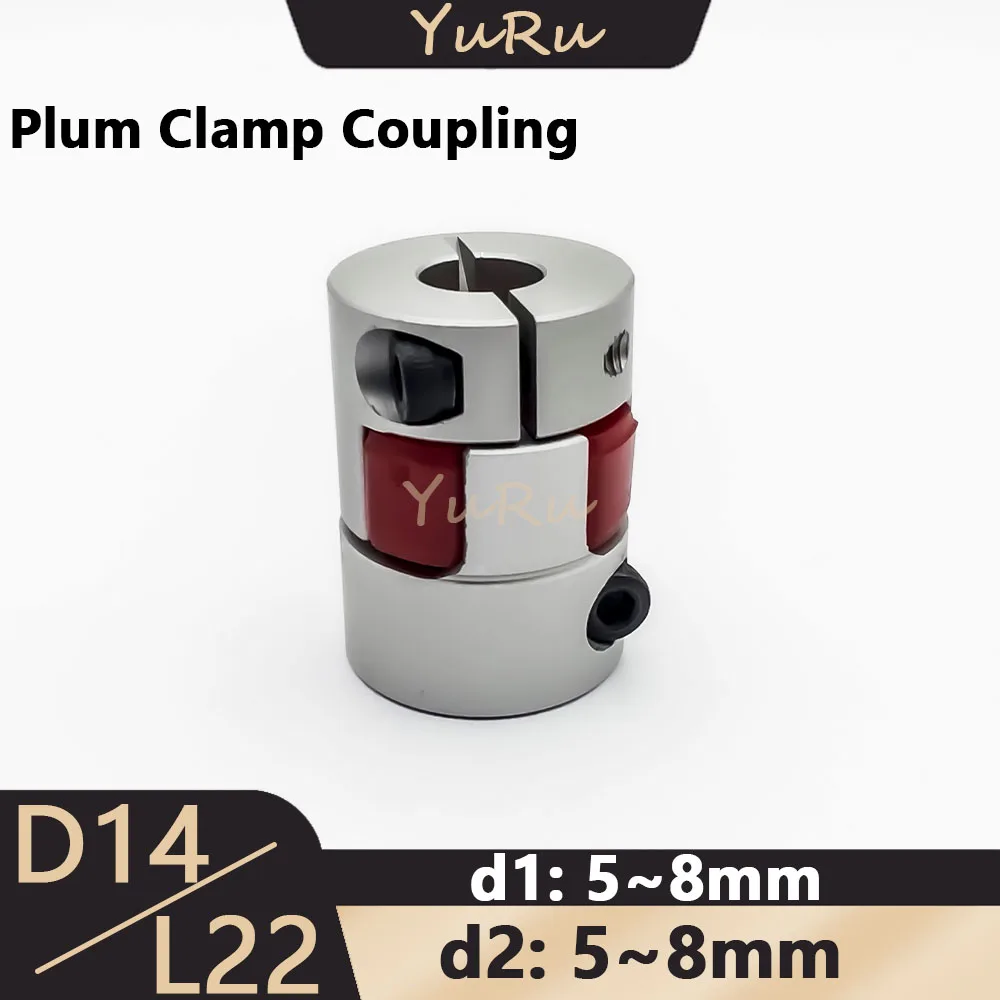 

1PCS D14L22 Flexible Plum Clamp Series Coupler D14 L22 Bore 5/6/6.35/8mm Aluminium Shaft Size CNC Jaw Shaft Motor Coupling