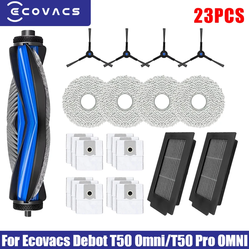 

For Ecovacs Deebot T50 PRO Robot Vacuum Cleaner Robot Main Side Brush HEPA Filters Mop Cloth Dust Bags