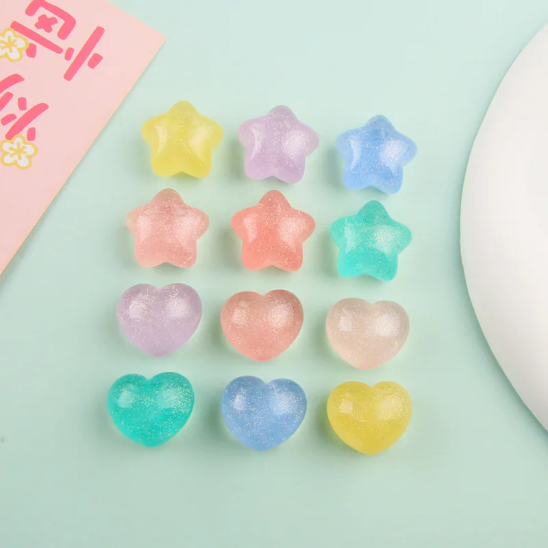 

20 шт., блестящие кабошоны из смолы