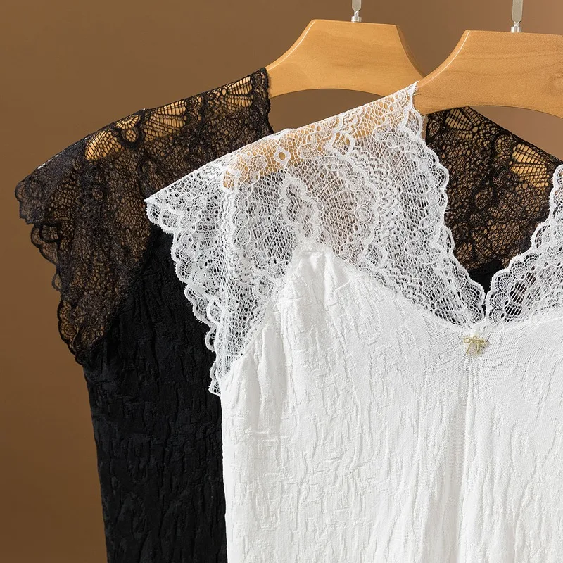 Женская трикотажная футболка без рукавов с V-образным вырезом