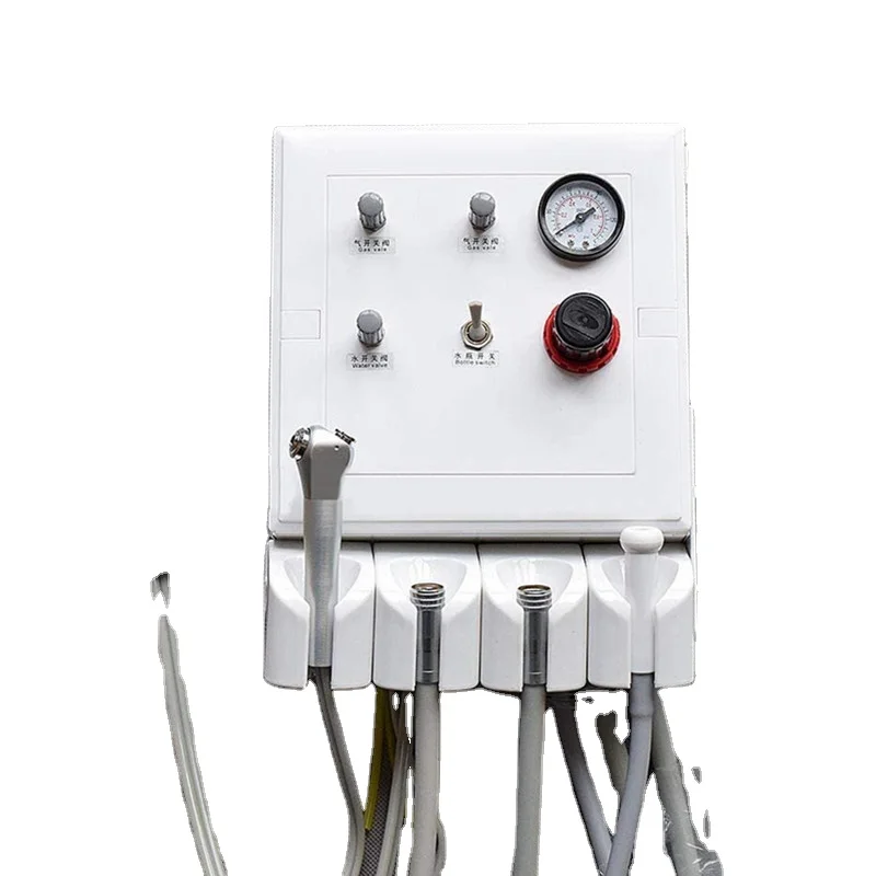 

tooth Equipment Portable Turbine Unit With 3 Way syringe Foot Swith Water Bottle Plastic Tube Saliva Ejector Weak Suction