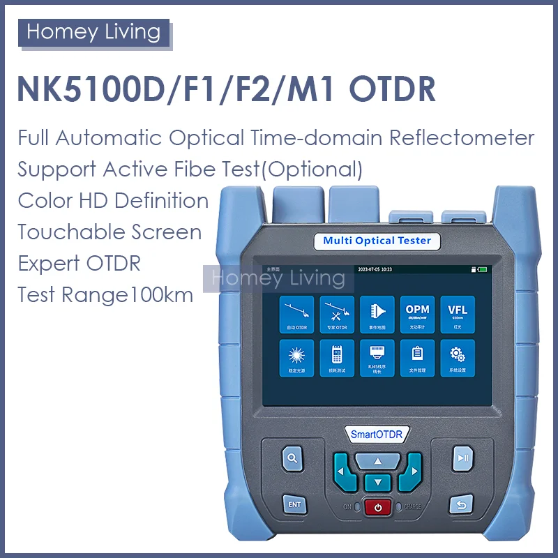 

Волоконно-оптический рефлектометр NOVKER Mini OTDR NK5100 SM MM 22/24dB с сенсорным экраном тестер кабелей VFL OLS OPM события карта Ethernet