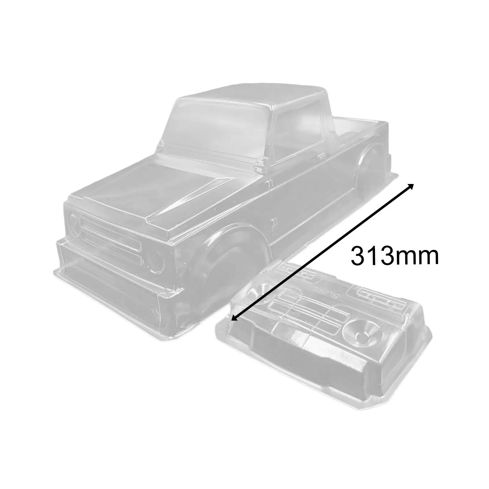 

Transparent Replacements Parts 1:10 Remote Control Car Body Shell 12.32" for SCX10 Crawler Vehicles RC Hobby Car DIY Modified