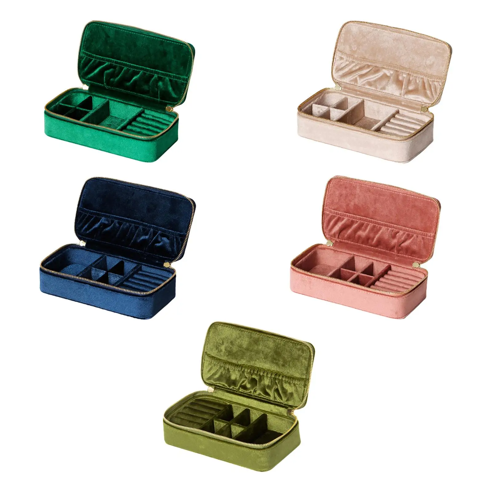 

Jewelry Storage Box Dual Zippers Storage Case for Necklaces Bracelets Watch