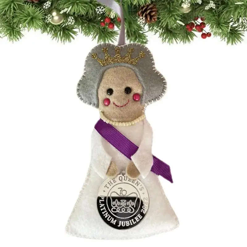 

Queen Elizabeth II Felt Decoration Queens Commemorative Tree Ornament | Christmas Tree Decor Platinum Jubilee Decoration