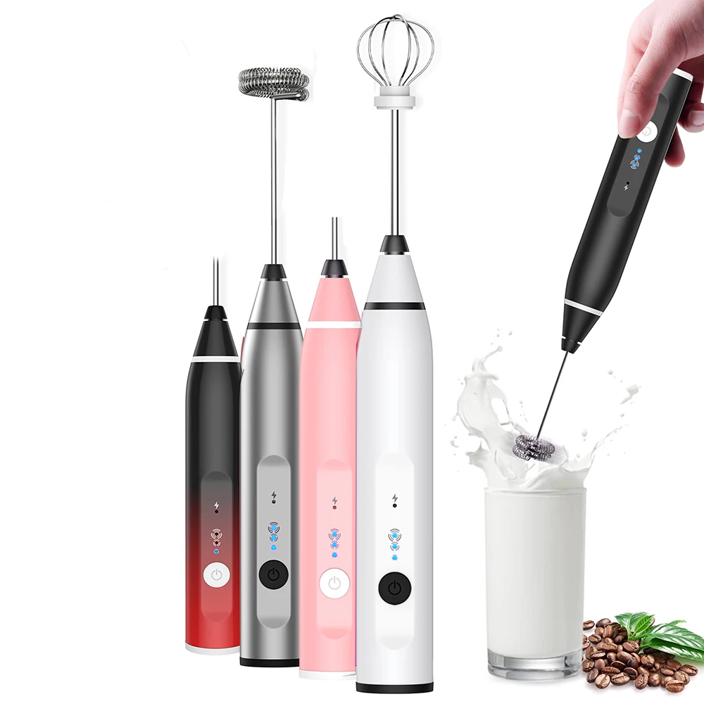 

Mini Milk Frother Handheld Portable Rechargeable Coffee Whisk Drink Mixer Foamer for Cappuccino Hot Chocolate Frappe Egg Whisk