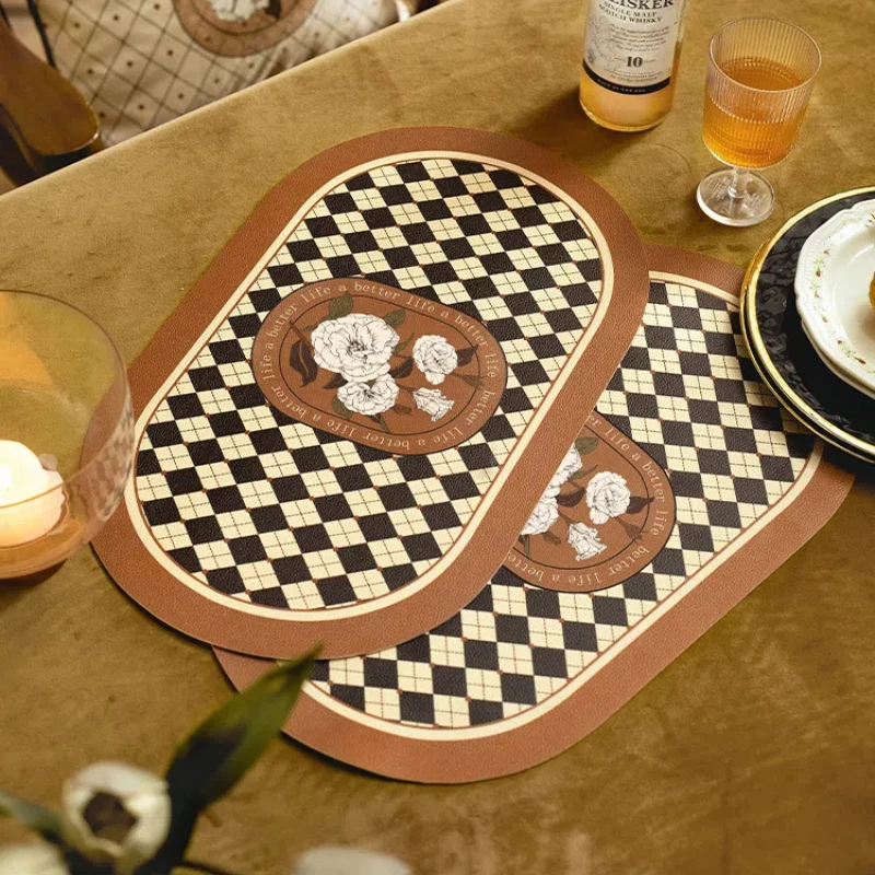 LAYRUSSI Европейский кожаный коврик для стола в стиле ретро креативный