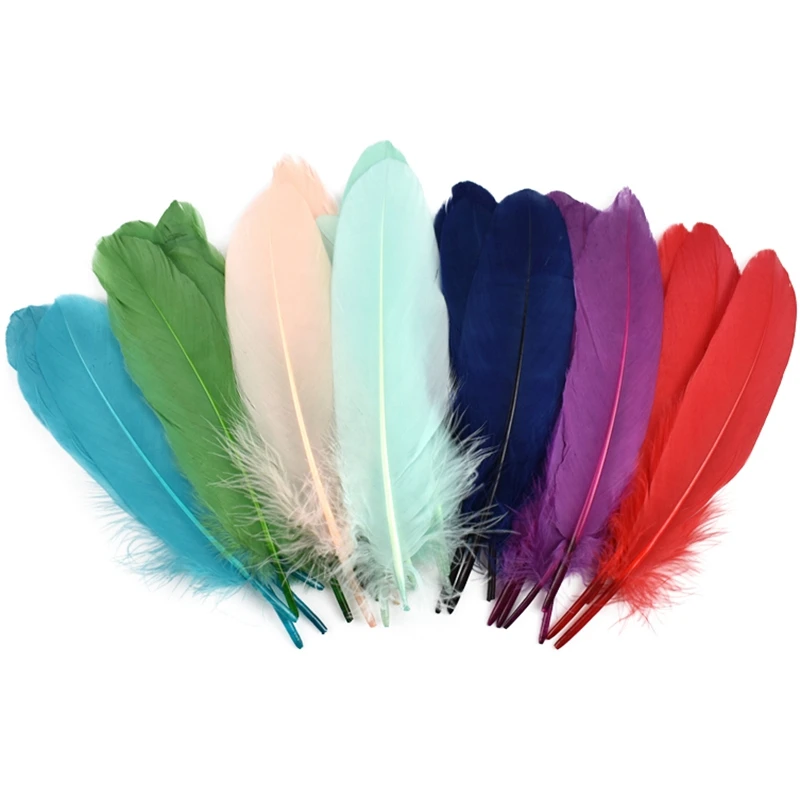 

20Pcs/Lot Hard Stick Goose Feathers for Needlework Dream Catcher Colored White Black Geese Feather Handicraft Accessories Decor