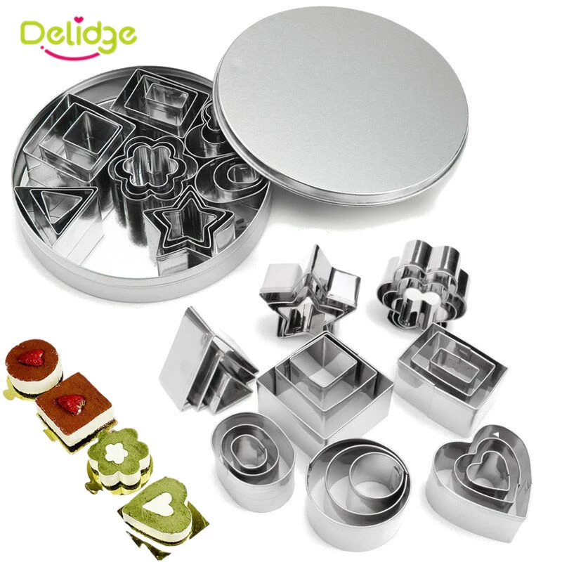 

24Pcs/set 3D Stainless Steel Cookie Cutter Biscuit Mold DIY Fondant Cake Decorating Mould Pastry Baking Tools