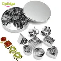 24pcsset 3d stainless steel cookie cutter biscuit mold diy fondant cake decorating mould pastry baking tools