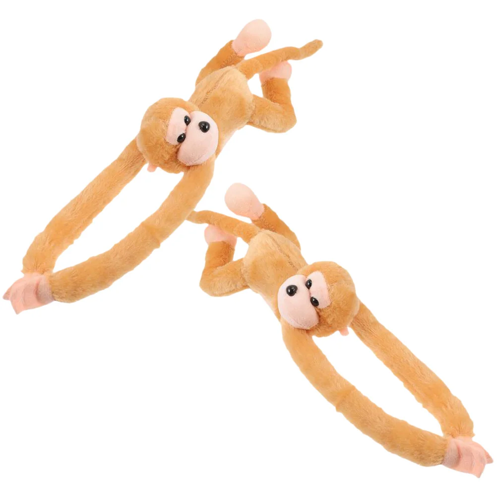 

2pcs Long Arm Monkey Dolls Hanging Plush Monkey Toys Stuffed Animal Toys