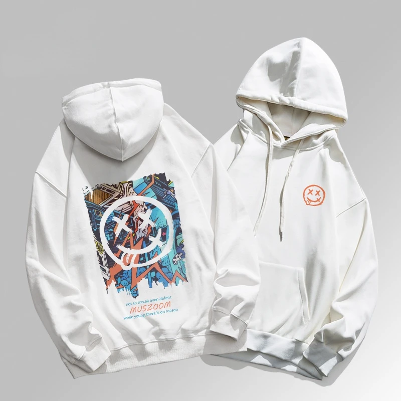 

y2k men's sweater hooded autumn loose all-match fashion printing hooded long-sleeved T-shirt top men's Sweatshirt