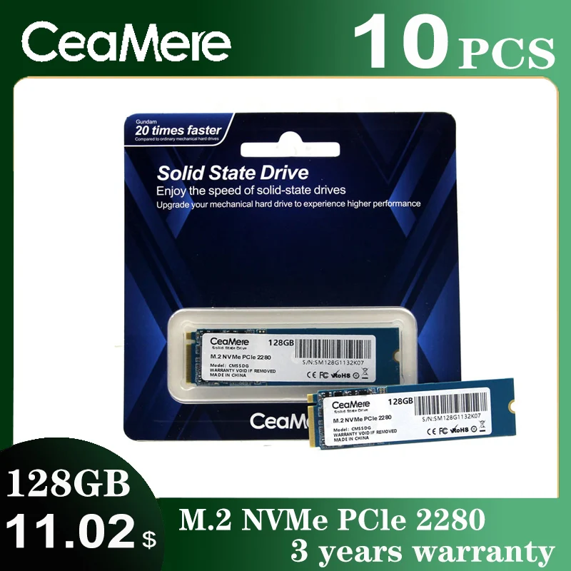 CeaMere 10 шт. M.2 SSD 120 ГБ 256 512 1 ТБ жесткий диск M2 ssd m.2 NVMe pcie внутренний для ноутбука и