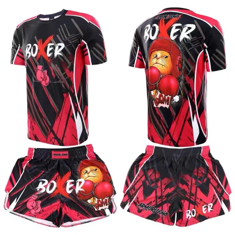 

Boxing Shorts Womens Mens Kids MMA T-Shirt 2022 New Muay Thai Bjj Jiu-Jitsu Rashguard Kickboxing Pants Gym Fitness Fightwear