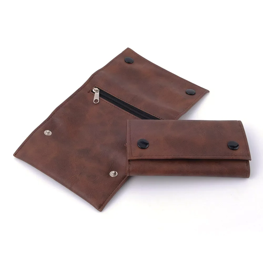 

Portable Leather Pouch Zipper Buckle Tobacco Herb Pouch Case Bag Cover