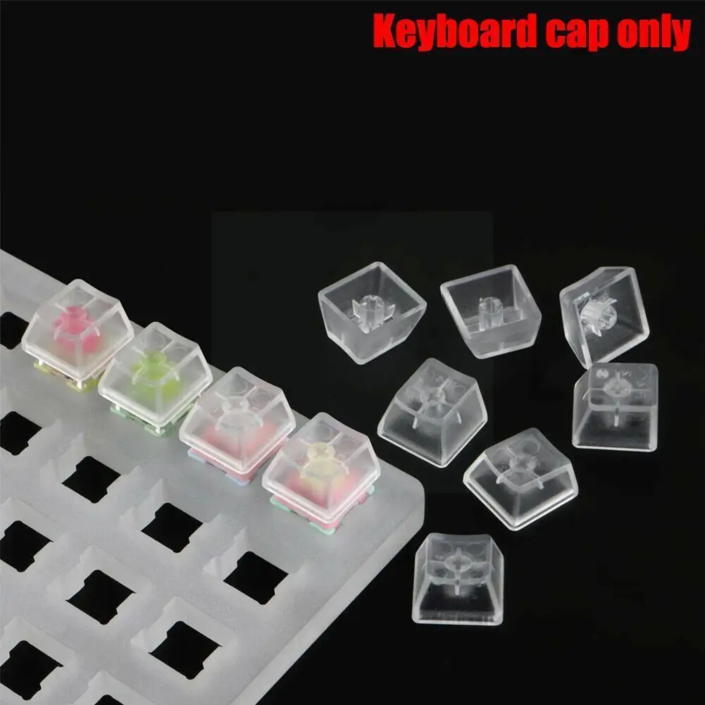 

10pcs Transparent Abs Keycaps Mechanical Keyboard Keycaps Matte Backlit Keycaps For Gateron Switch Mechanical Keyboa M8a5