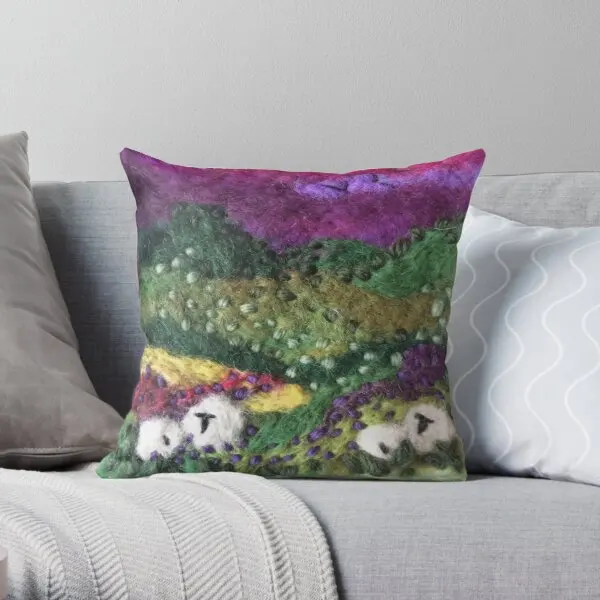 

North York Moors Felted Textile Art Printing Throw Pillow Cover Decor Office Anime Bedroom Comfort Hotel Pillows not include