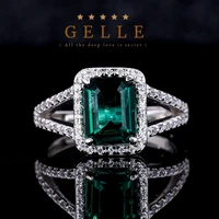 gelle gemstone 2 78 cttw rings 925 sterling silver plated white gold simulated emerald 9x7mm womens wedding engagement ring