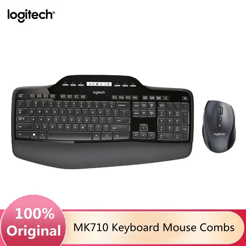 

Новая беспроводная клавиатура Logitech MK710, набор мышей 2,4 ГГц, эргономичные оптические мыши, ЖК-панель управления для ПК игр и работы