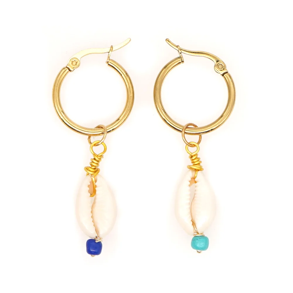 

Go2boho 2022 Latest Fashion Style Muti Color Real Shell made with Evil Eye Drop Earring for Femme and Homme with Wholesale Price