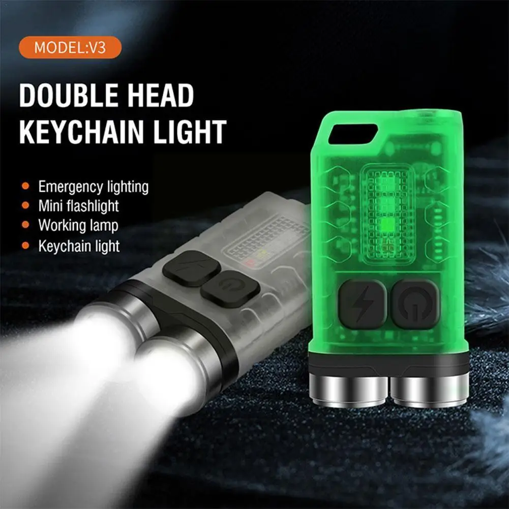 

Mini Flashlight 900LM Light Torch USB-C Rechargeable UV Light Red Lantern Waterproof Keychain With Magnet R9M1