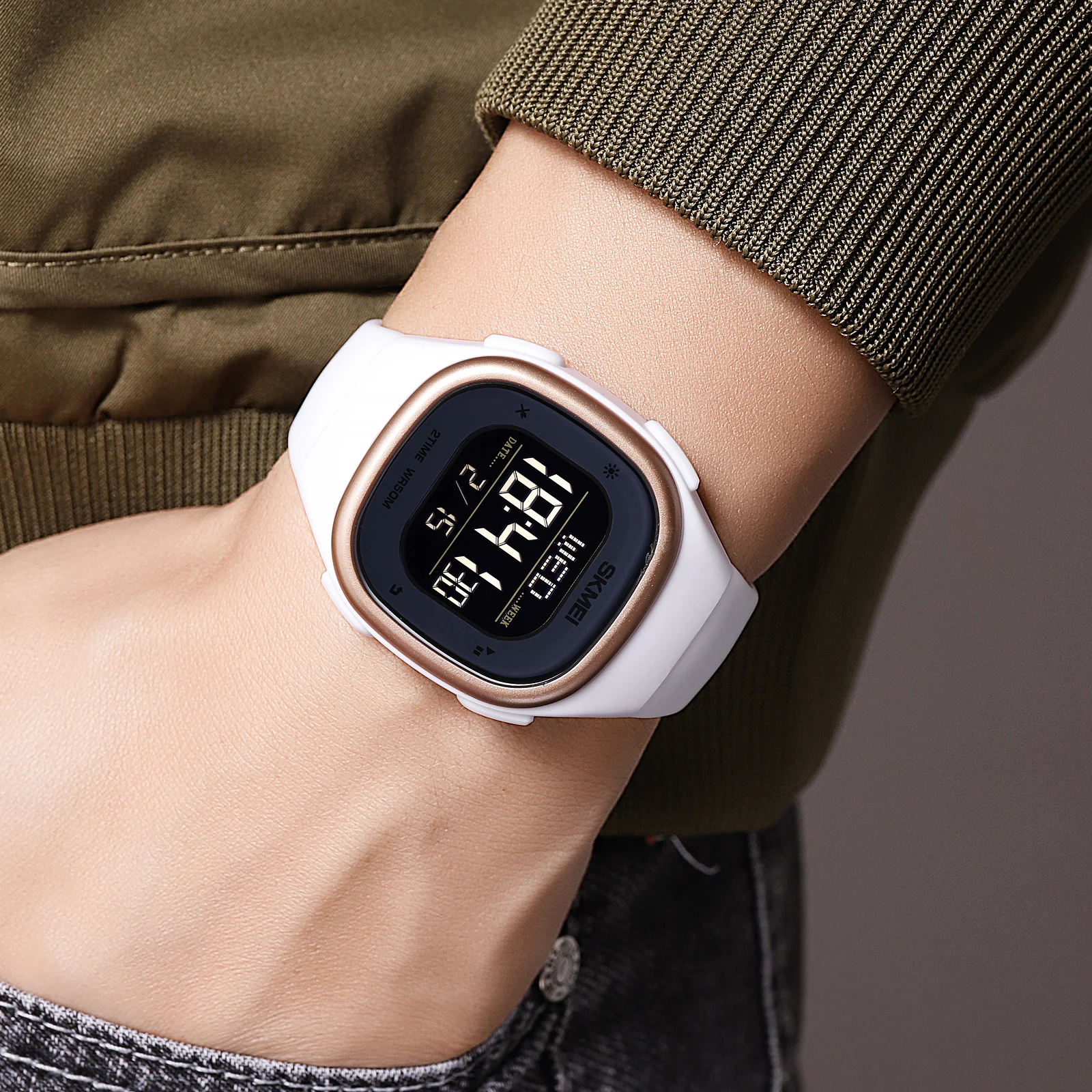 SKMEI Брендовые спортивные часы мужские модные секундомер 2 раза LED Отображение