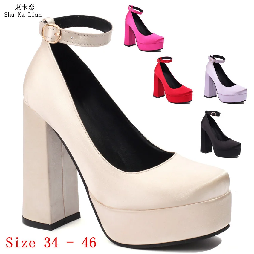 

12 CM High Heels Women Hot Sale Platform Pumps Gladiator High Heel Party Wedding Shoes Woman Plus Size 34 - 46