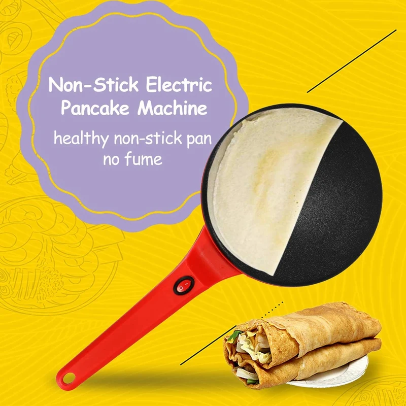 

Non-Stick Electric Crepe Maker Pancake Machine Griddle Baking Pan Cake Machine Kitchen Cooking Tools(Eu Plug)