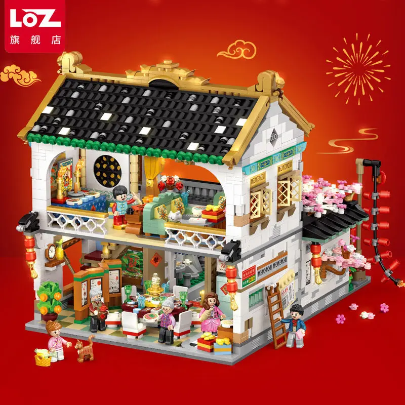 Конструктор Loz New Year's Union House сборная модель 3D-пазл конструкция в виде пекинга