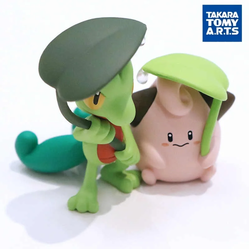 Фото Коллекционная фигурка-игрушка в капсуле Takara Tomy Pokemon: Пикачу, Снорлакс, Клеффа, Гуми, Трикко — укрытие от дождя, декор для рабочего стола №3