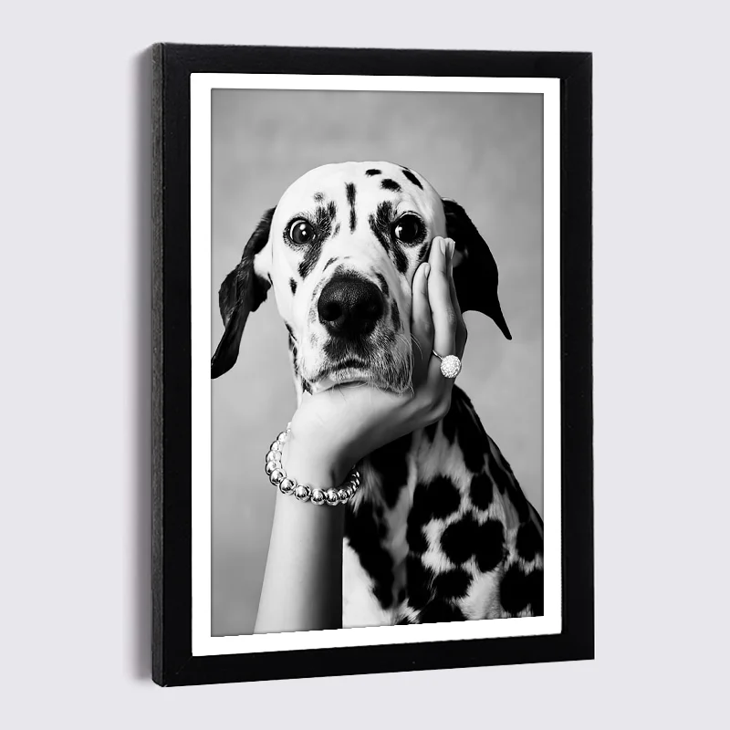 

Nordic Family Photo Frame Wall with Dog Woman Canvas Poster and Prints 9x13 21x30 Black Wood Frame Luxury Decor Painting Frames