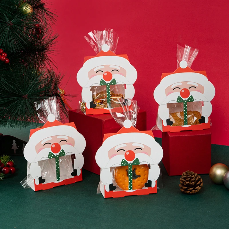 

8 шт., подарочные пакеты для конфет и печенья с Санта-Клаусом