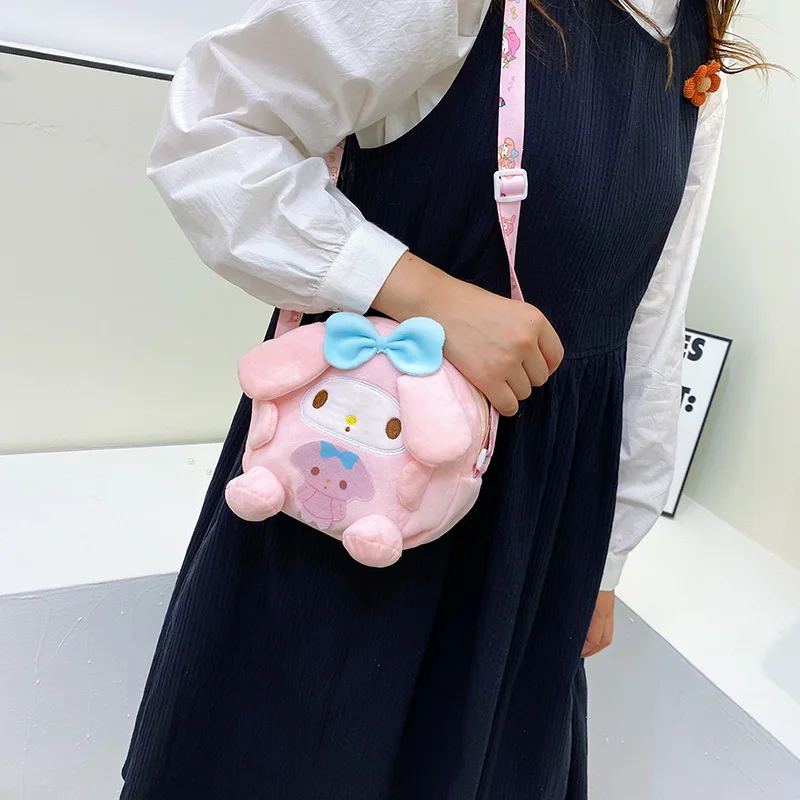 

Sanrio My Melody Kuromi аниме плюшевые мягкие сумки через плечо Cinnamoroll Kawaii печать большой емкости сумка через плечо