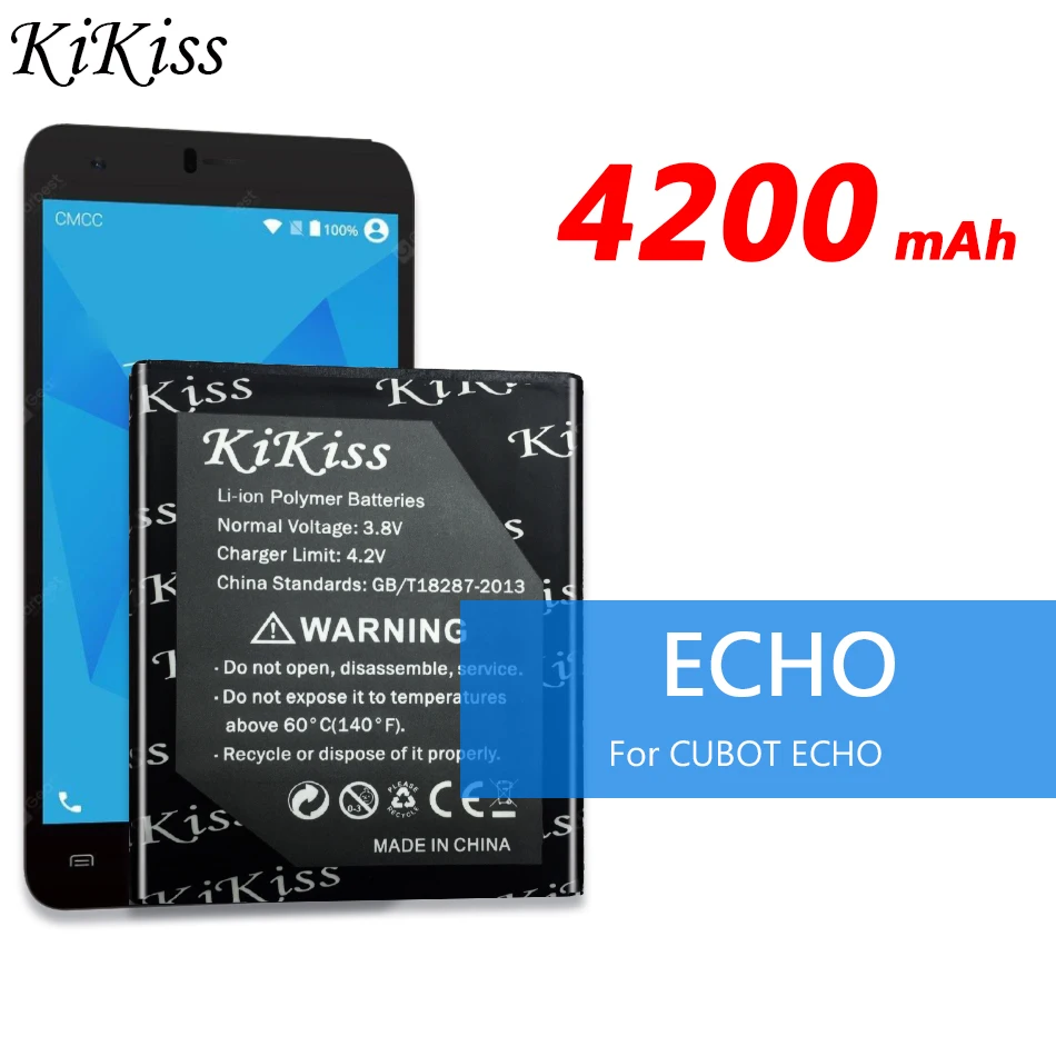 

100% Original Kikiss Mobile Backup Battery For CUBOT ECHO 4200mAh Replacement Batteries Phone Batteries Bateria Batterij AKKU