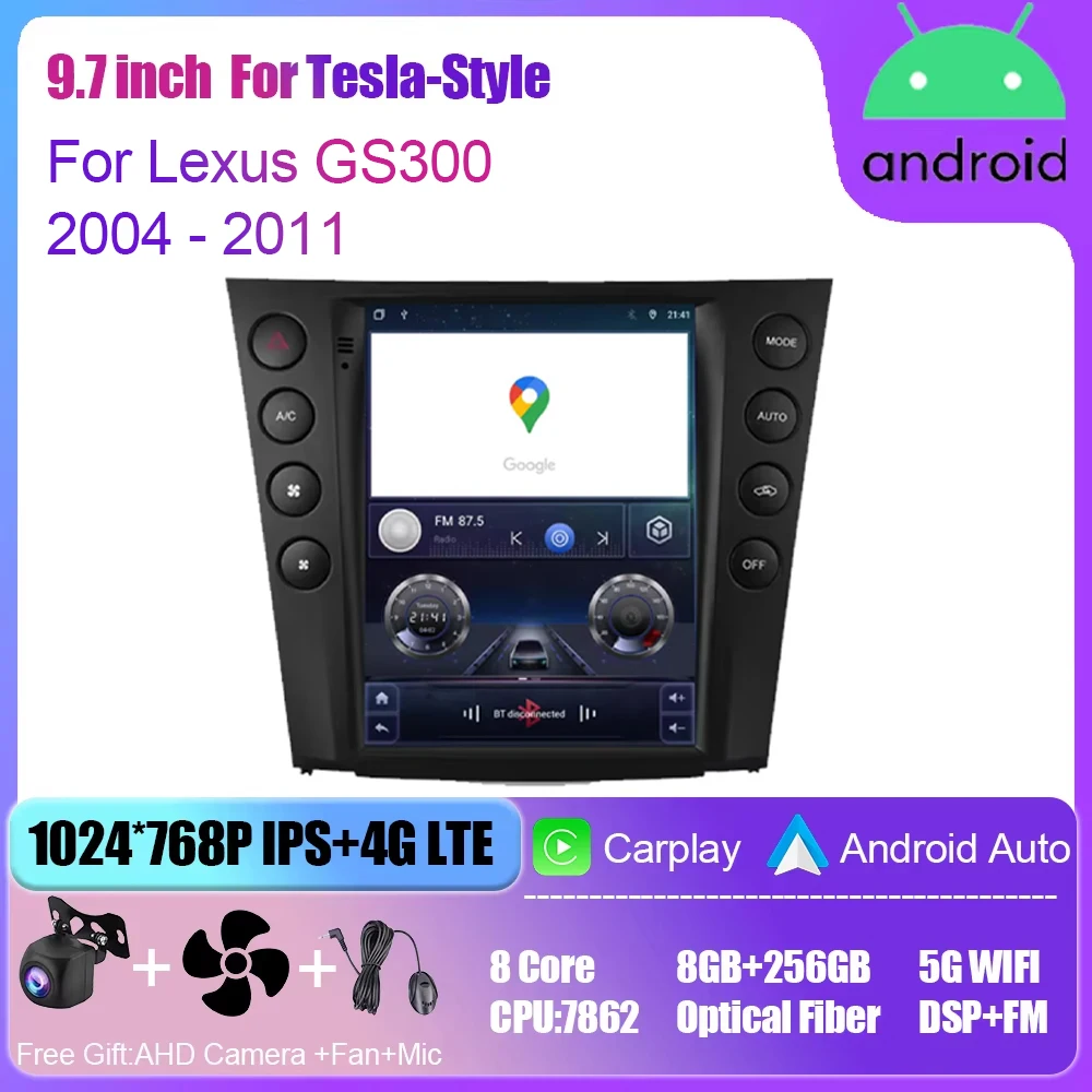 Android Auto для Lexus GS300 S190 GS350 GS400 GS430 GS450h GS460 GS 300 III 3 350 400 430 450h 460 2004-2011 Автомобильный