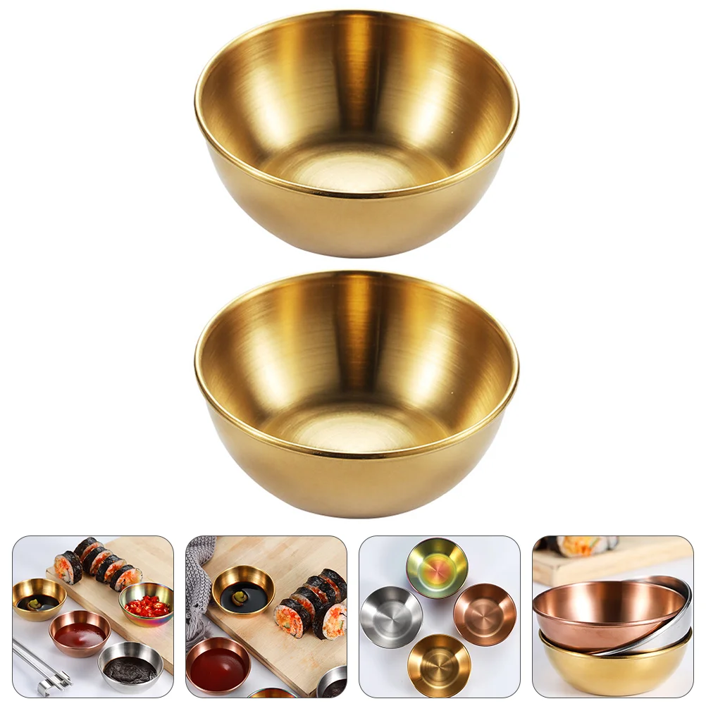 

Steel Stainless Bowls Sauce Dish Seasoning Bowl Plates Dishes Food Appetizer Flavor Metal Mini Indian Cups Soy Sushi Plate