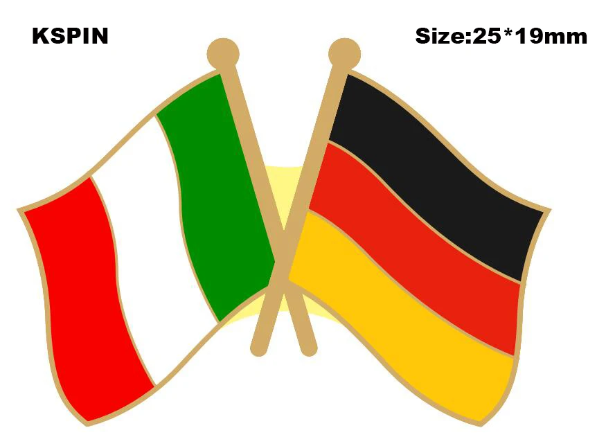 Italy & Germany Friendship Flag Lapel Pin Friendship Flag Badge Flag pin