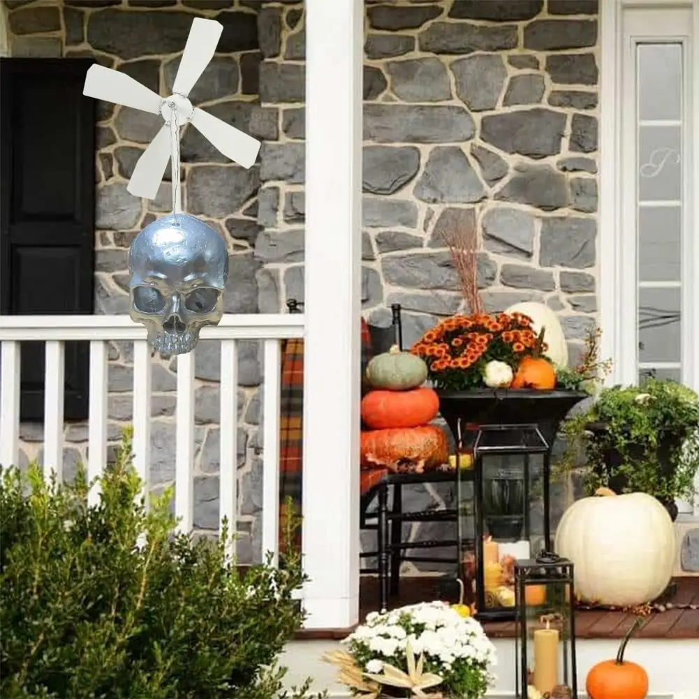 Ветряная мельница в виде двора на Хэллоуин украшение черепа металлическая