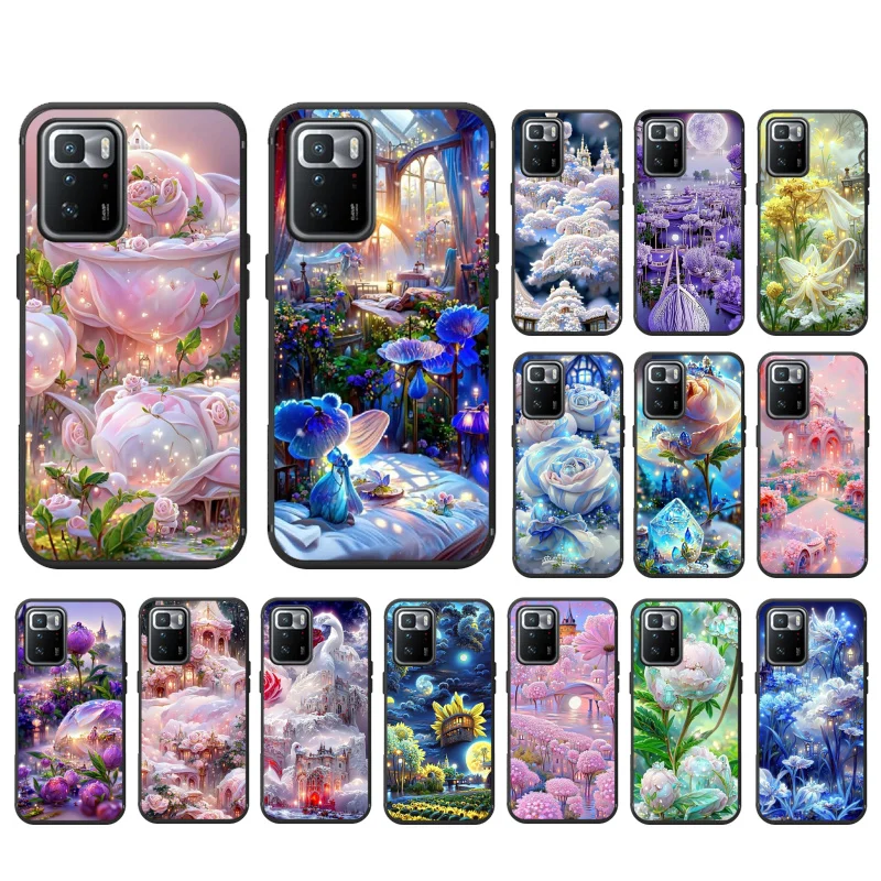 

Phone Case For Xiaomi Redmi Note 11S 11 10 Pro 9Pro 8Pro Note9 9S 10S 9T Redmi 10 10C 9C 9A Nature Flower Peony Rose Heaven Case