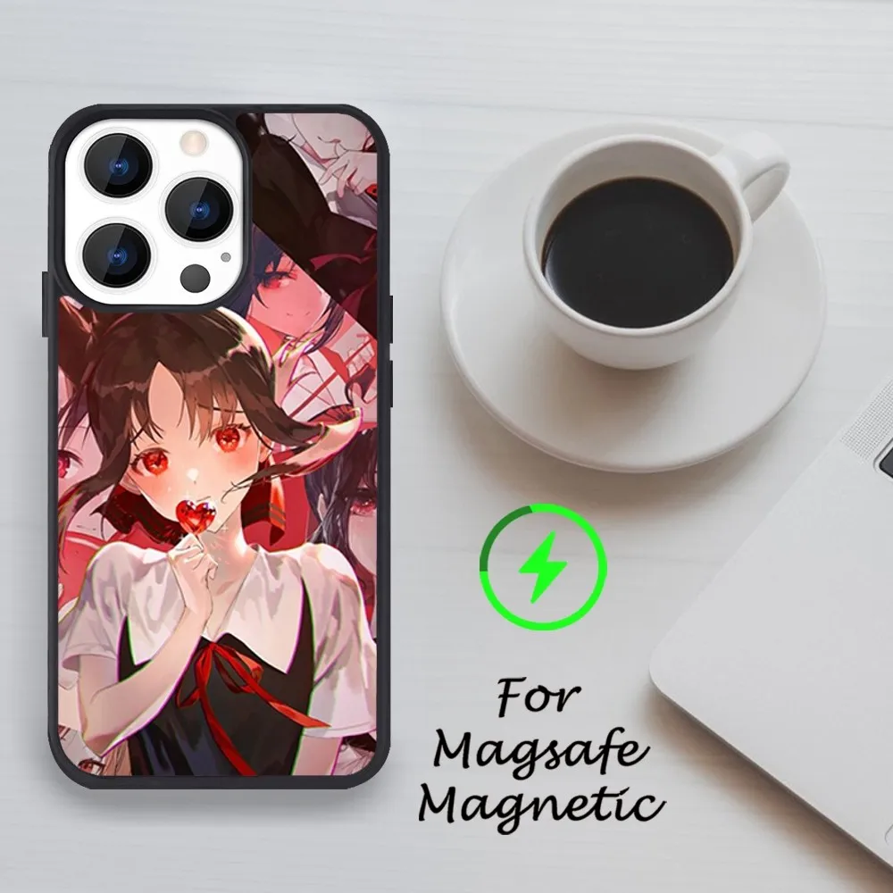 Чехол для телефона с комиксами K-Kaguya-sama iPhone 11 12 13 14 15 Pro Max Plus Mini X Magsafe Магнитный