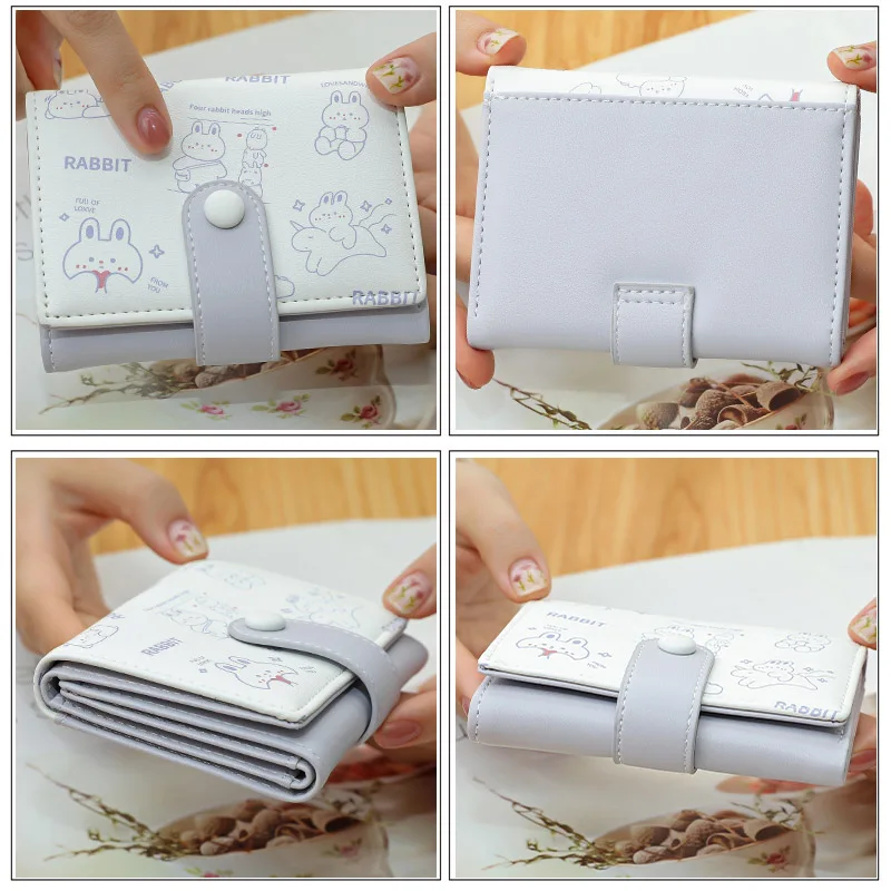 New Cute Bear Wallets for Women Small Girl Credit Card Holder for PU Leather Coin Purse Female Wallet Short