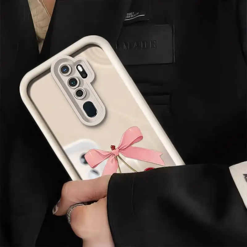 Милый чехол Cherry для Samsung Galaxy F54 F42 5G F41 F15 F05 F04 Чехол F23 F13 F12 Fashion Bow Girly Mirror Cover