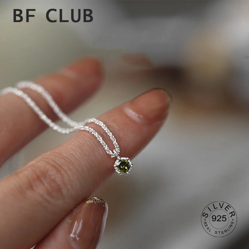 

925 Silver Color Sparkling Clavicle Chain Choker Necklace For Women Rond Zircon Fine Jewelry Wedding Party Birthday Gift